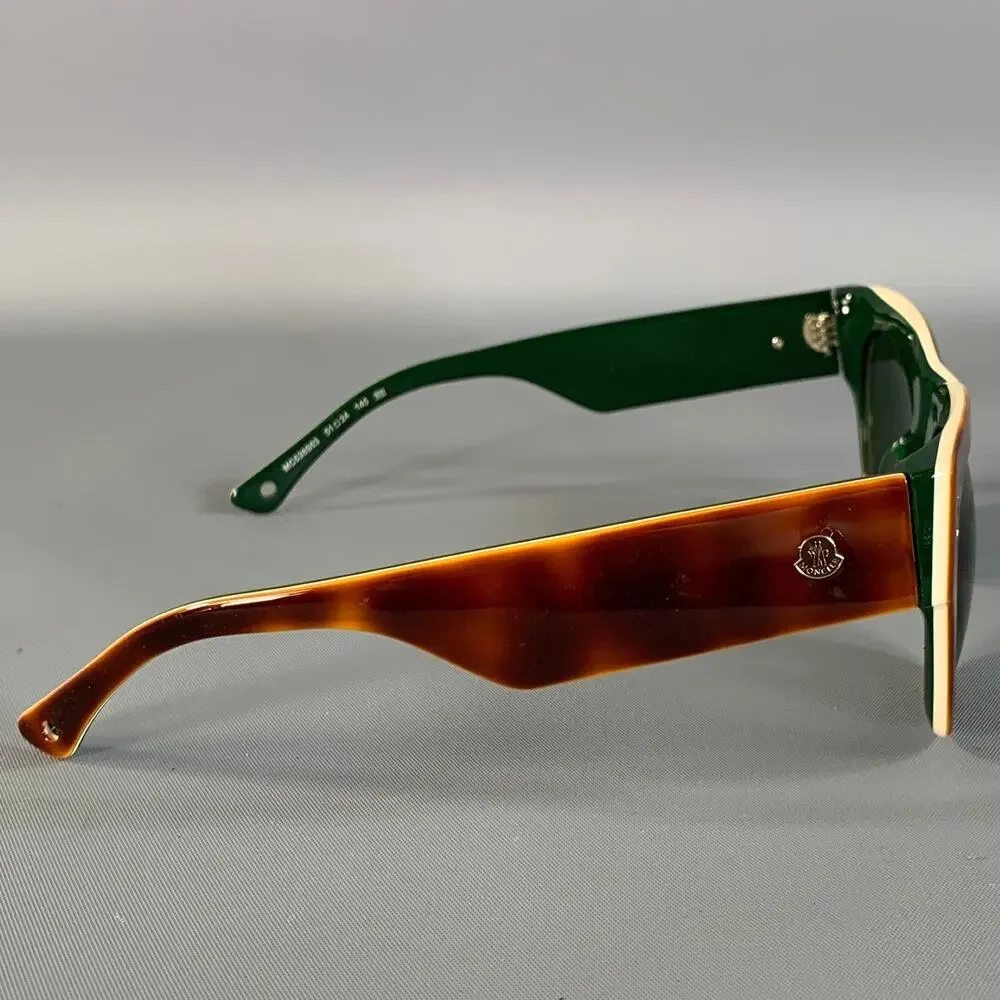 MONCLER Brown Green Tortoise Sunglasses & Eyewear